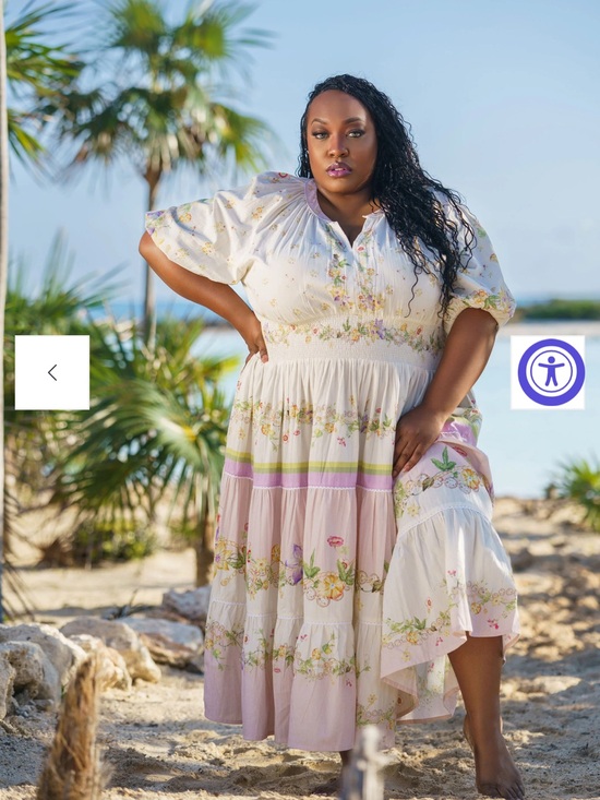 Blink Dresses & Skirts - NWT Lilyana 100% Cotton Romantic Floral Tiered Maxi Dress, sz. 2X